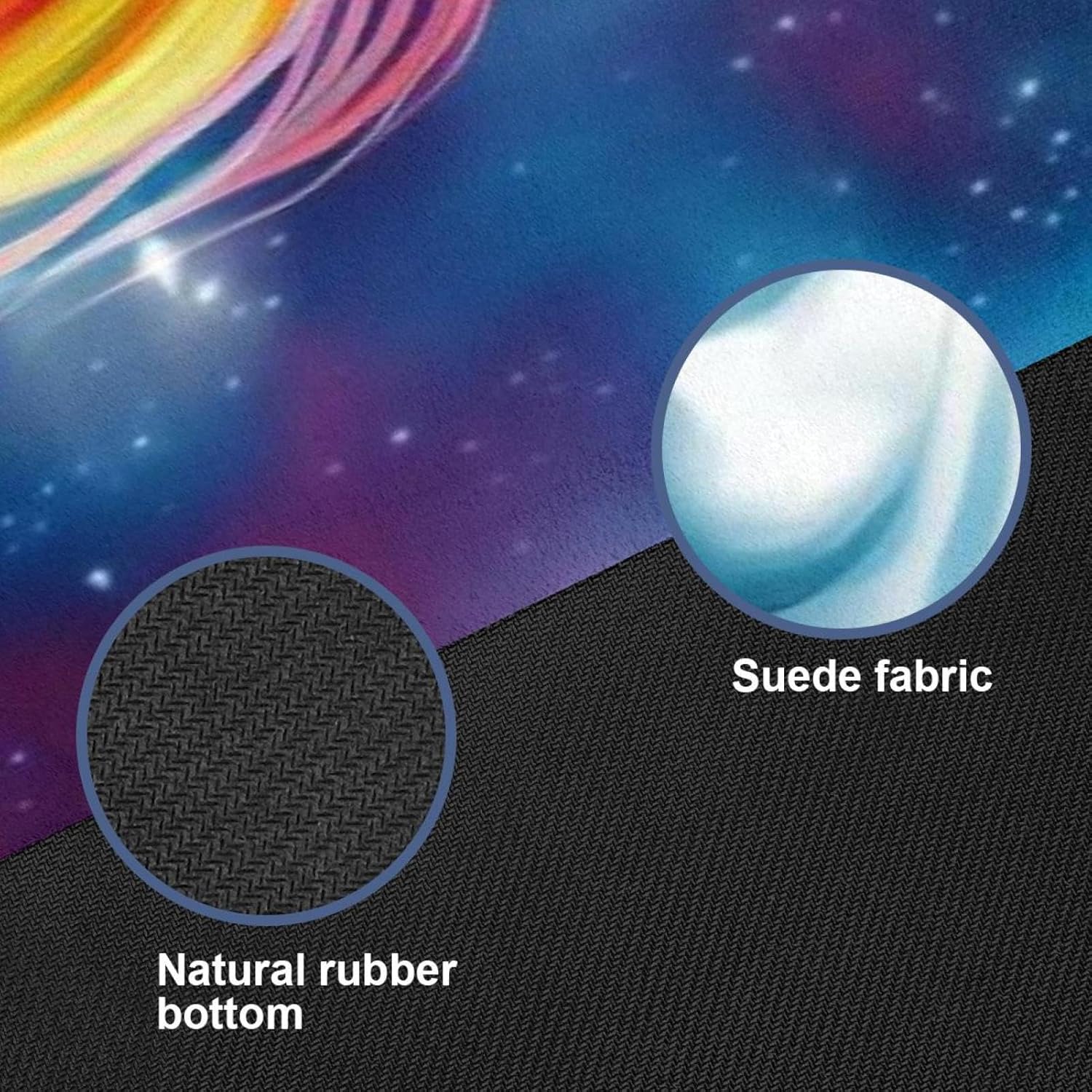 Yoga Towel, Rainbow Unicorn Pattern Non Slip Sweat Absorbent Hot Yoga Mat Towel for Hot Yoga, Pilates and Fitness - 72.8" x 26.8"