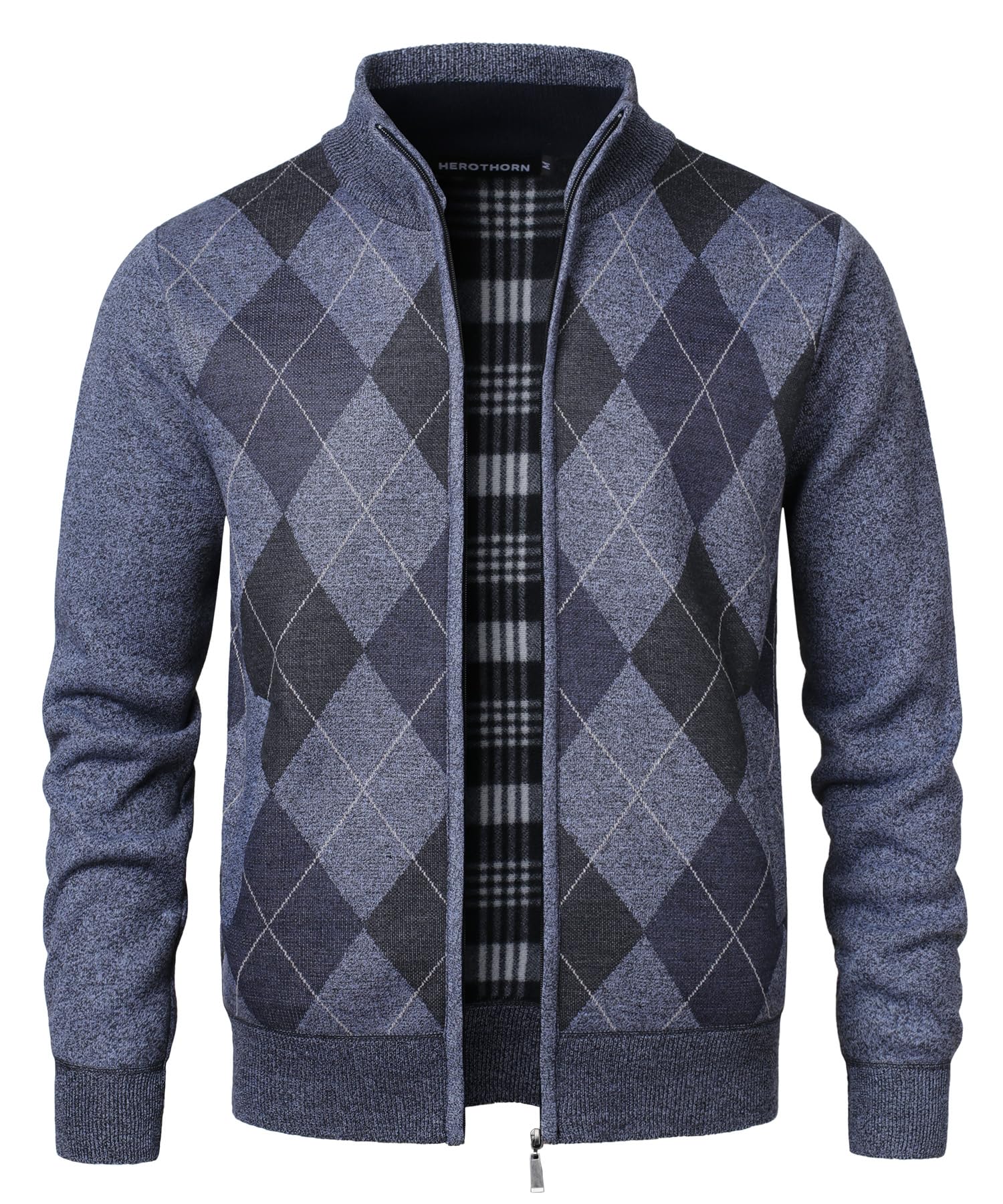 Homme Gilet Pull Cardigan Veste Ouvrez-Front Zippé avec 2 Poches Gilet Veste Tricoté Chaud Coupe rembourré Décontractée Manche Longue Chandail