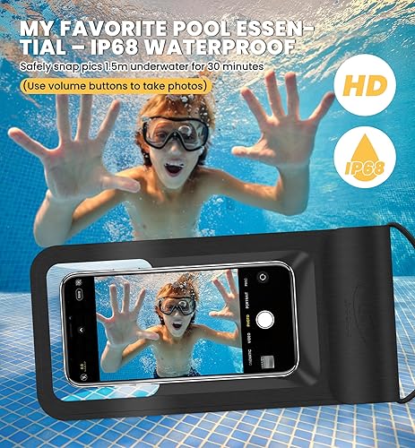 Miniatura 4 de HiRui Funda universal impermeable para teléfono con pantalla táctil, IP68 impermeable, bolsa seca para teléfono para playa, compatible con iPhone