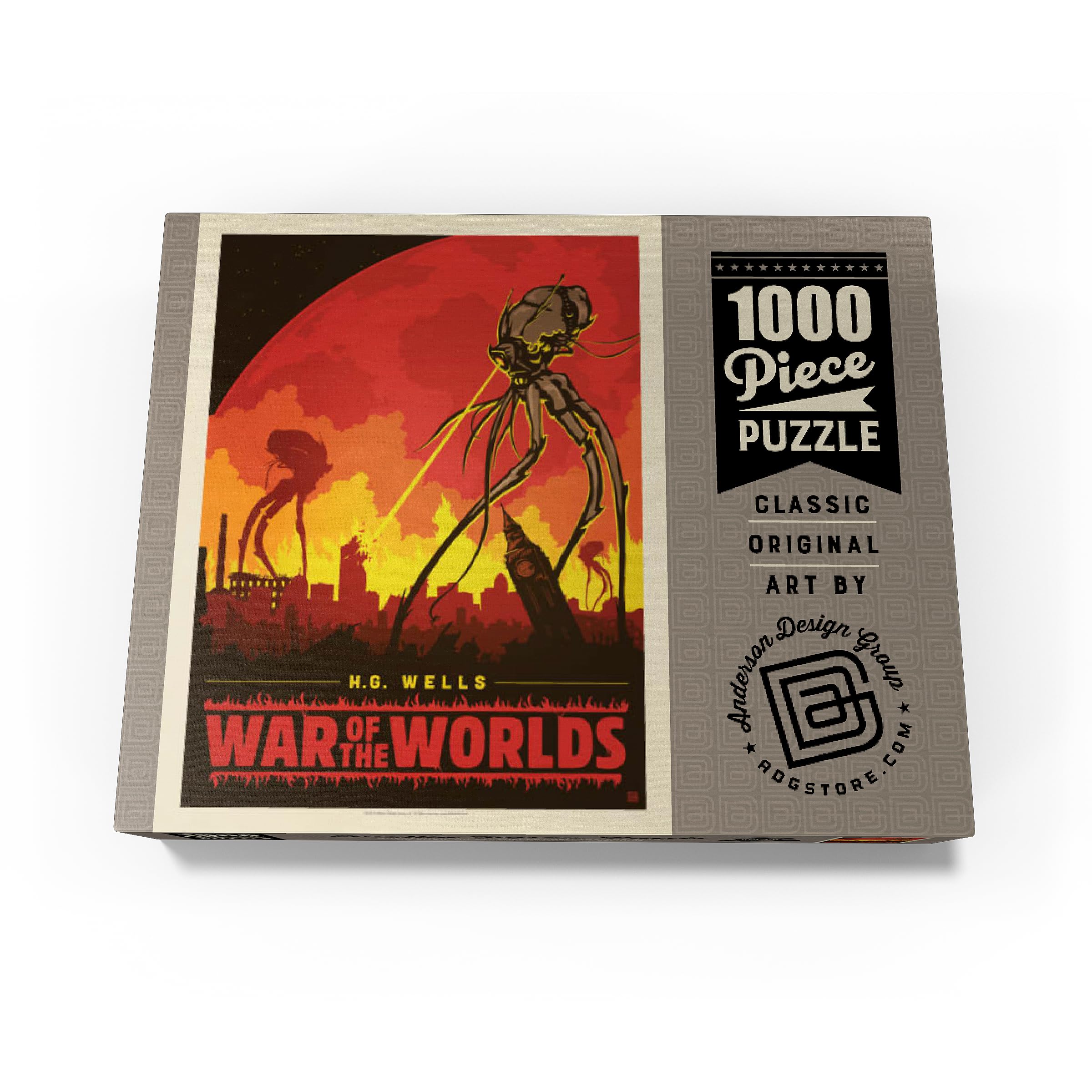 War of The Worlds: H.G. Wells, Poster vintage – Puzzle de 1000 pièces de qualité supérieure – Fabriqué aux États-Unis