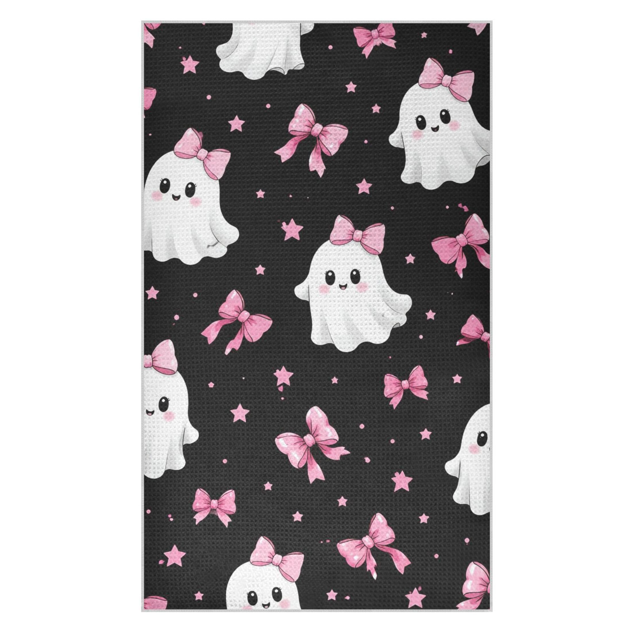 Kutsu Ghosts Waffle Weave Kitchen Towels Absorbent Quick Drying Dish Towels for Kitchen, Decorative Tea Towel, 18x30 in