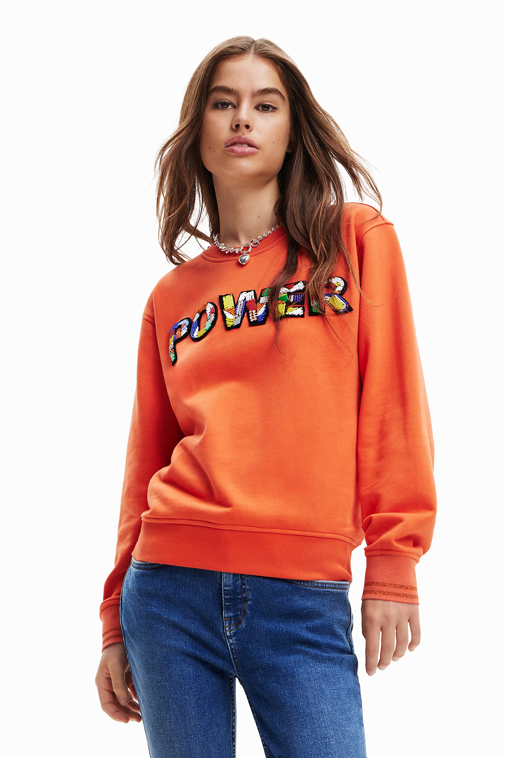 Desigual Damen Rot Women's Sweat_power 3148 Sweatshirt, Red, Xxl