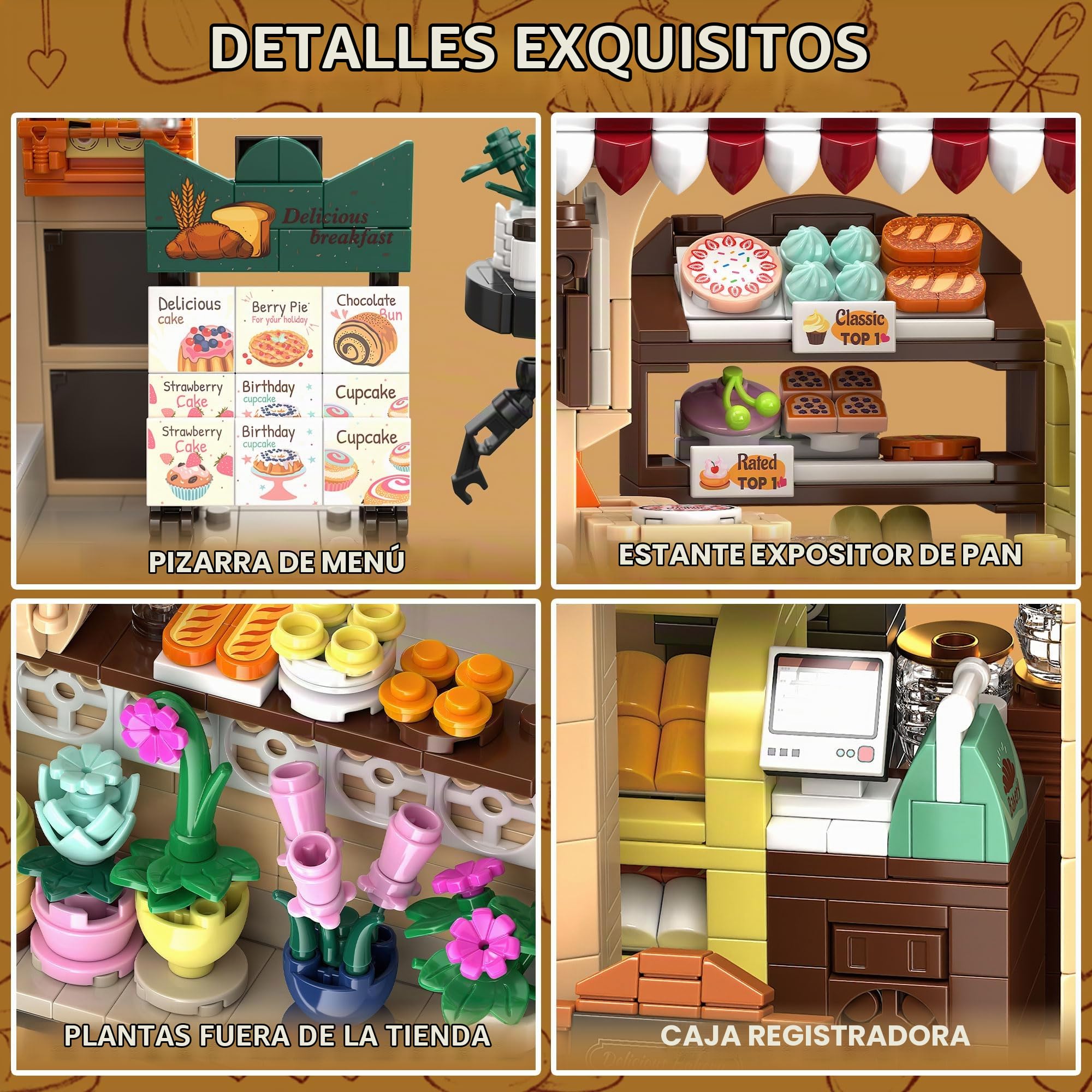 TYCOLE City Baking House Juego de Bloques de Construcción, 1205 Piezas de Juguete de Construcción con Temática de Comida Gourmet, Regalo de Cumpleaños para Niños y Niñas y Adultos de más de 6 Años
