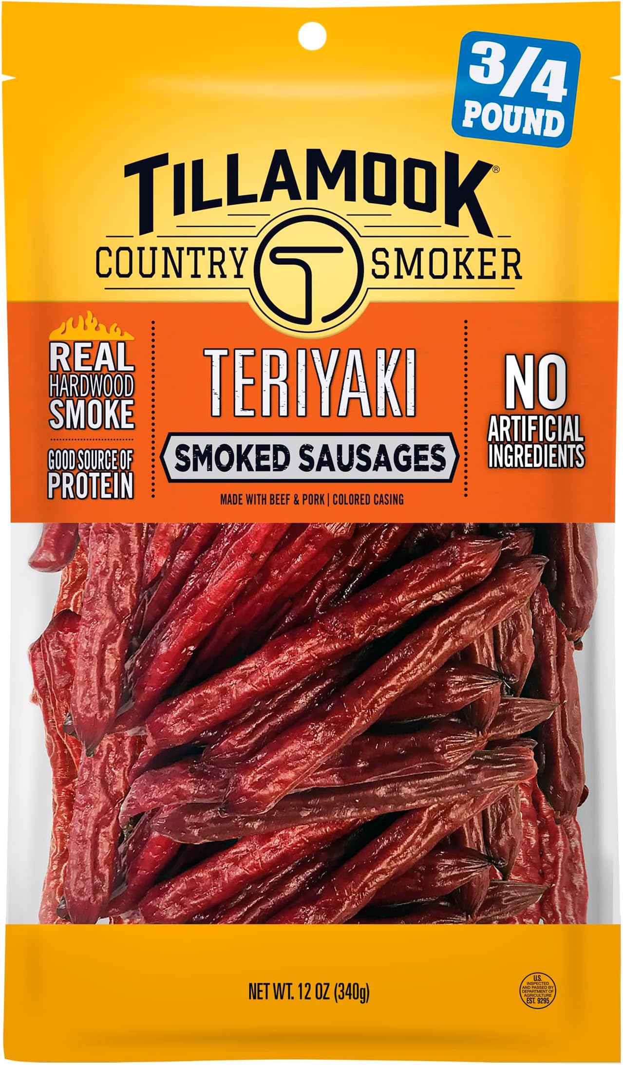 Tillamook Country Smoker Real Hardwood Smoked Sausages, Teriyaki, 12 Ounce