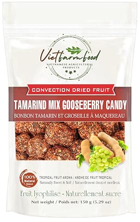 TAMARIND MIX GOOSEBERRY CANDY 5.29oz 150g VIETFARMFOOD Convection dried fruit with a little sugar, salt, natural sweetness, soft when chewed. Suitable for snack, healthy dessert for all ages
