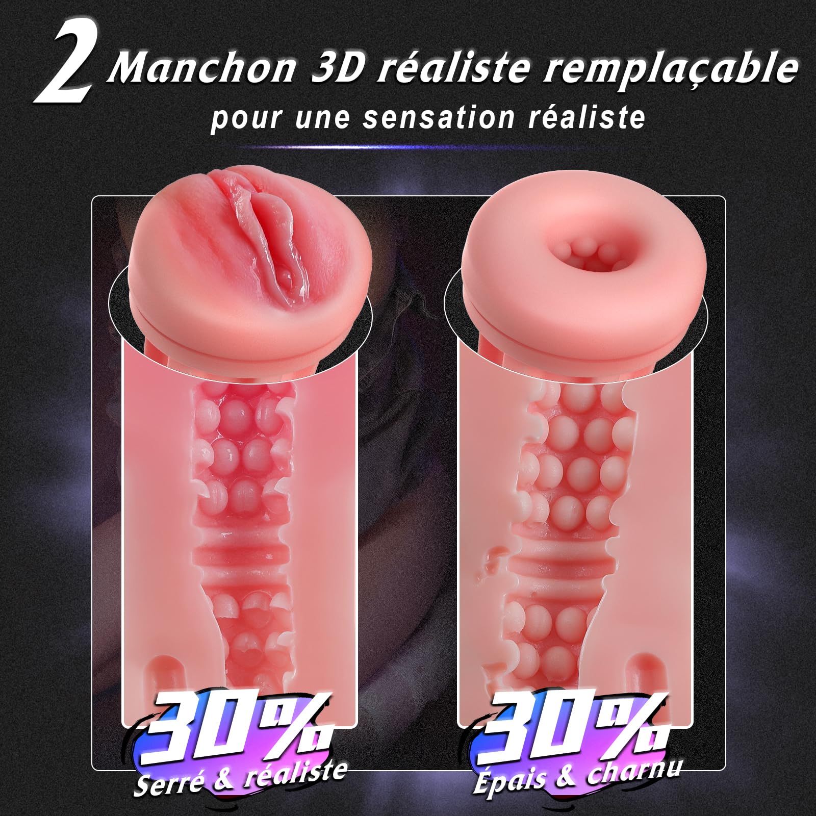 Masturbateurs Masculins Sex Toýs Homme - masturbâteur homme mains libres Toys avec 9 Modes de Vibration & Succion, Automatique masturbateur Vaginette Ultra Réaliste Sextoy Vibromasseur Pénis Massage