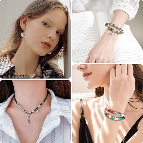 Miniatura 7 de UPINS 300 cuentas espaciadoras plateadas para joyas pulseras collares manualidades cuentas plateadas cuentas espaciadoras sueltas con estilos de