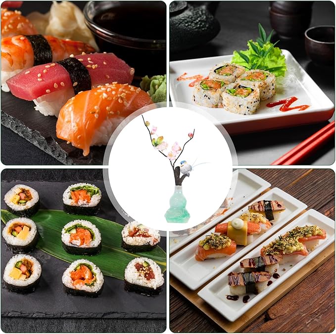 Housoutil Plato Sushi Decorativo Flor Artificial Plástico miniatura 4