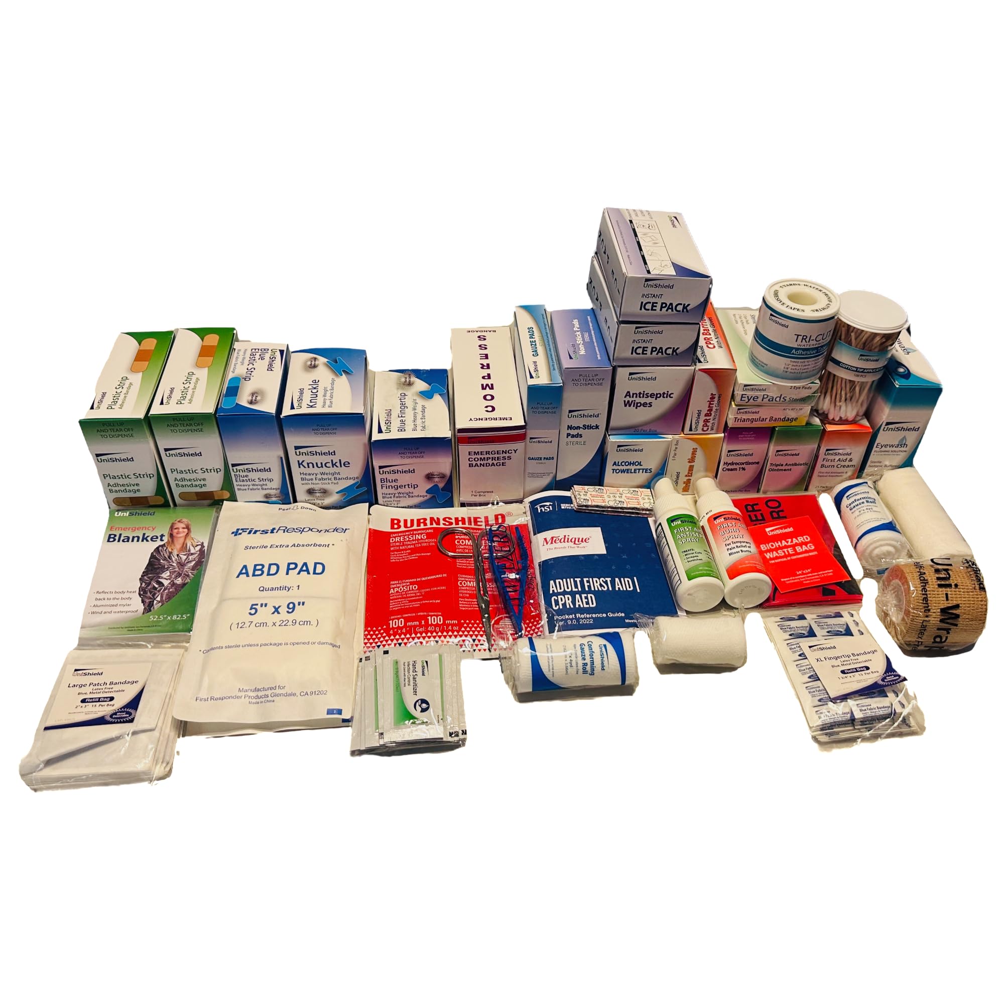 Unishield Class-A First Aid Refills Medication Without Cabinet | Essential Medications for Emergency Preparedness | Ensuring Long-Lasting Reliability | Exceeds OSHA/Ansi Z308.1 2015, Over 900 PCS