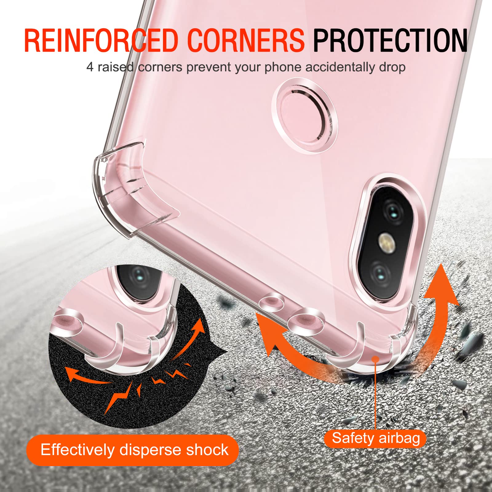 iVoler Cover per Xiaomi Mi A2, [Protezione Antiurto di Grado Militare] Custodia Sottile Morbida in Silicone TPU Anti-Impronte Anti-Graffio Protettiva Case, Nero