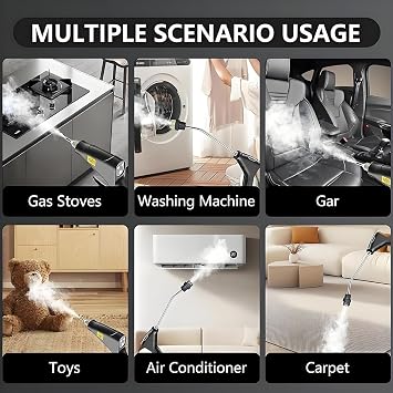 Aless 2500W Handheld High-Temperature Pressurized Steam Cleaner, 6 Adjustable Levels Portable Steamer with 1200ml Tank, 10s Heat-Up for Kitchen, Grout, Sofa, Car Detailing,Power of Water Steam (Black)