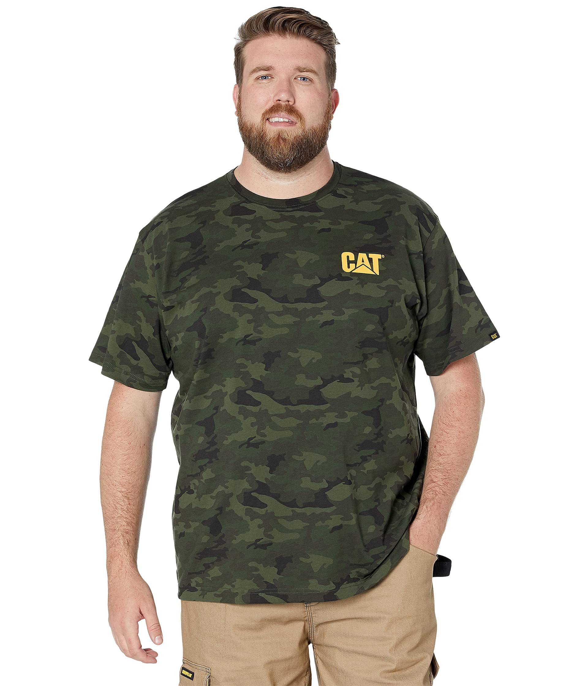 Caterpillar Men's Trademark T-Shirt (Regular and Big & Tall Sizes), Night Camo, S
