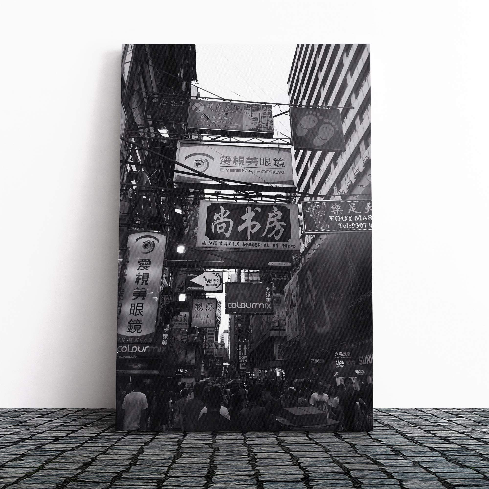 Hong Kong City Skyline China (3) Canvas Print | Gallery Wrapped 30mm Frame Wall Art | 30x20 inches | Ready to Hang | Modern Cityscape Picture | Living Room Bedroom Lounge Office
