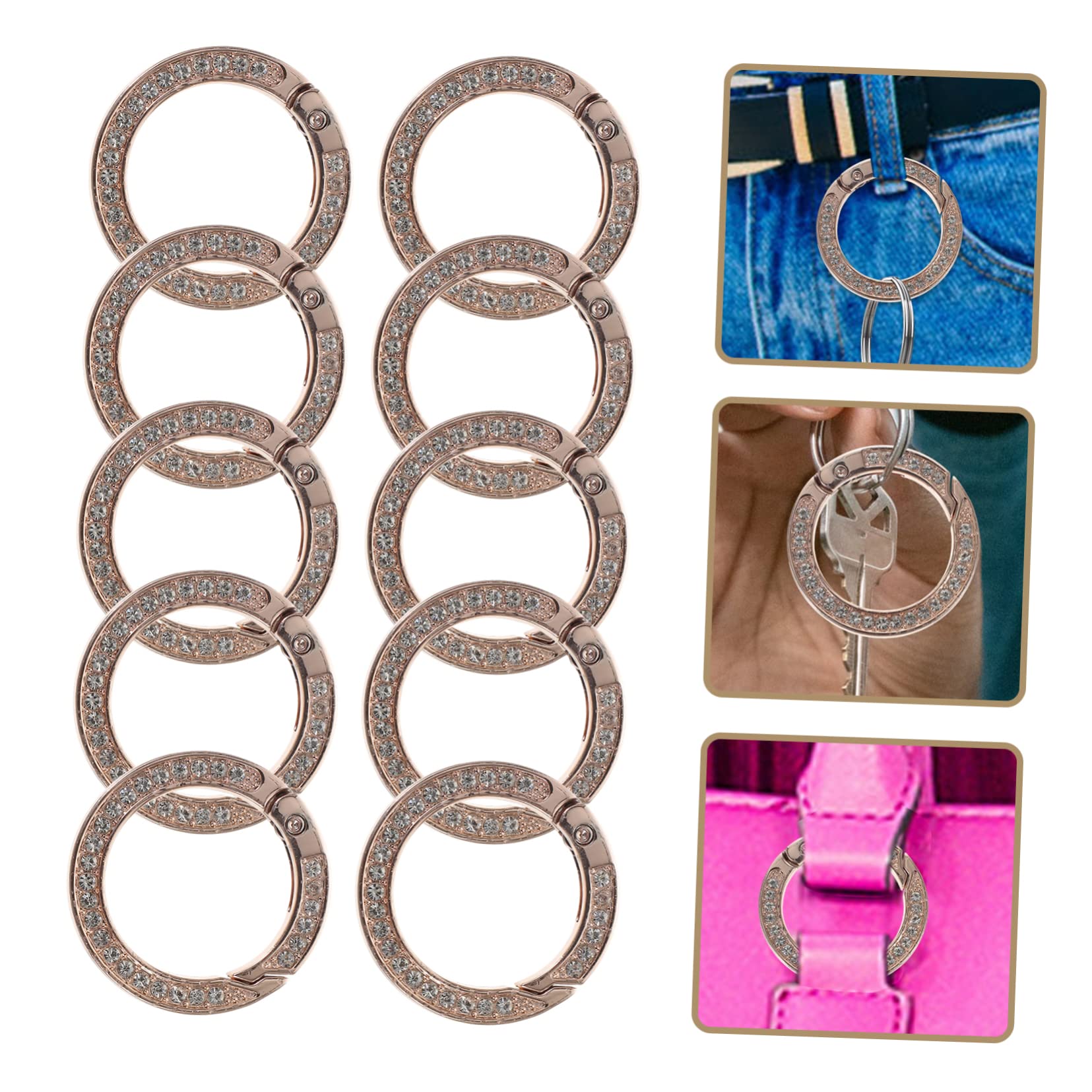 EXCEART 30piezas Conectores De Metal Para Bolsos Anillos Metálicos Reutilizables Para Accesorios De Sastre y Hebillas De Aleación Para Correas De Bolsos y Llaveros