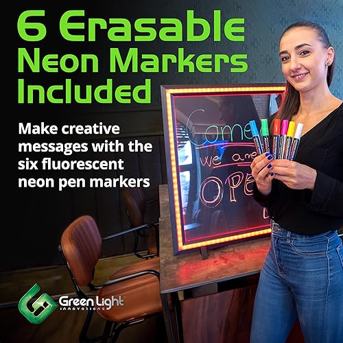 Miniatura 23 de Letrero abierto LED superbrillante de 15 x 32 pulgadas, programable con 64 combinaciones de colores a través de aplicación o control remoto, modos