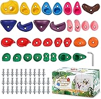 TOPNEW 32-Pack Rock Climbing Holds for Kids & Adults - Durable Multi-Size Grips with Hardware for Indoor/Outdoor Walls