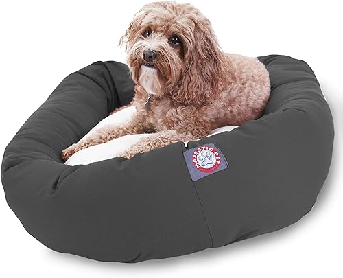 Miniatura 28 de Cama para perros Bagel de 40 pulgadas negra y Sherpa de Majestic Pet Products Negro -,Azul,Borgoña,Gris,Verde,Caqui,Rojo -