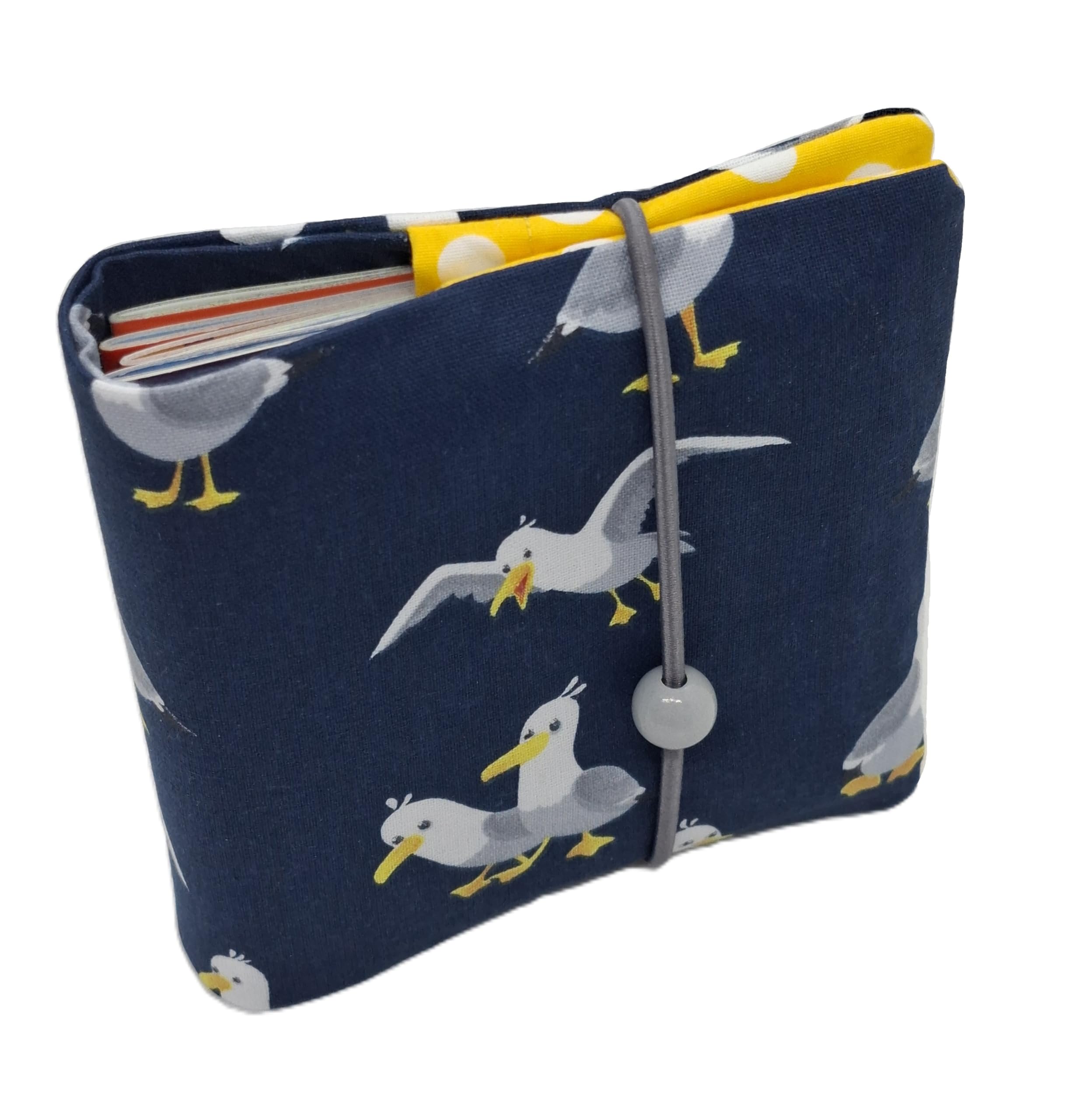 Pixi Buchhülle Kleinbuchhülle farbige Tiermotive, Hülle für Pixibücher unterwegs Handmade by die-kreative-fee (Möwen)