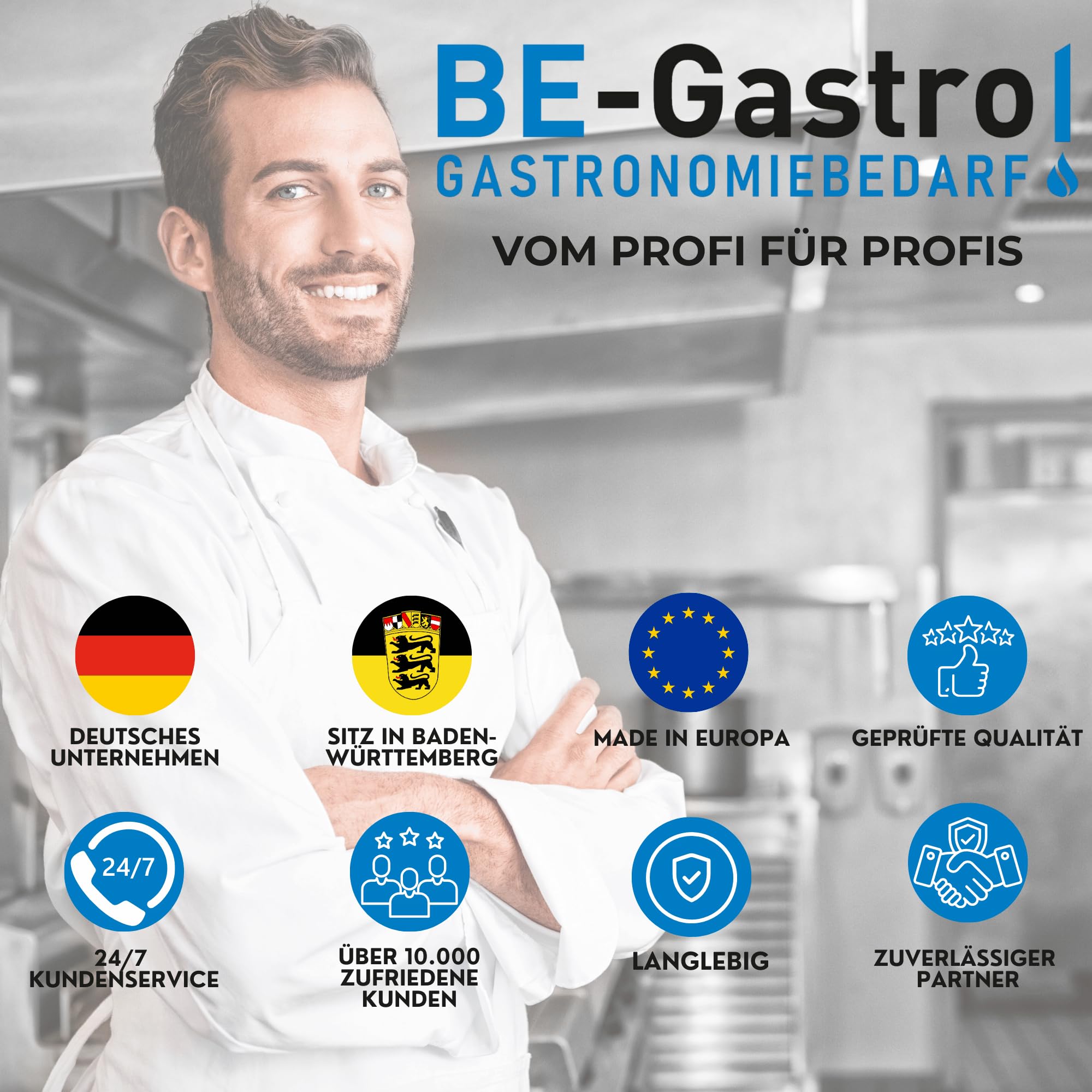 BE-GASTRO® | Profi Geschirrbrause Gastro Wasserhahn Spülbrause Hebelgriff | Gastroarmatur, Vorspülarmatur, Spültischarmatur, Küchenarmatur, Gastro Mischbatterie, 1/2 Zoll, Gastronomie, Brausearmatur