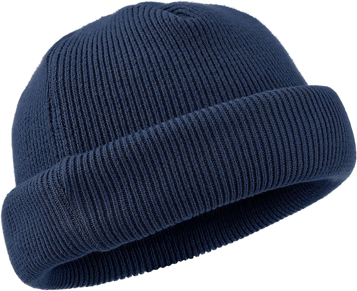 Clakllie Winter Knit Cuffed Beanie Hat Rolled Cuff Knitted Hats Solid Color Watch Skullcap No Visor Stocking Watch Caps - Image 4