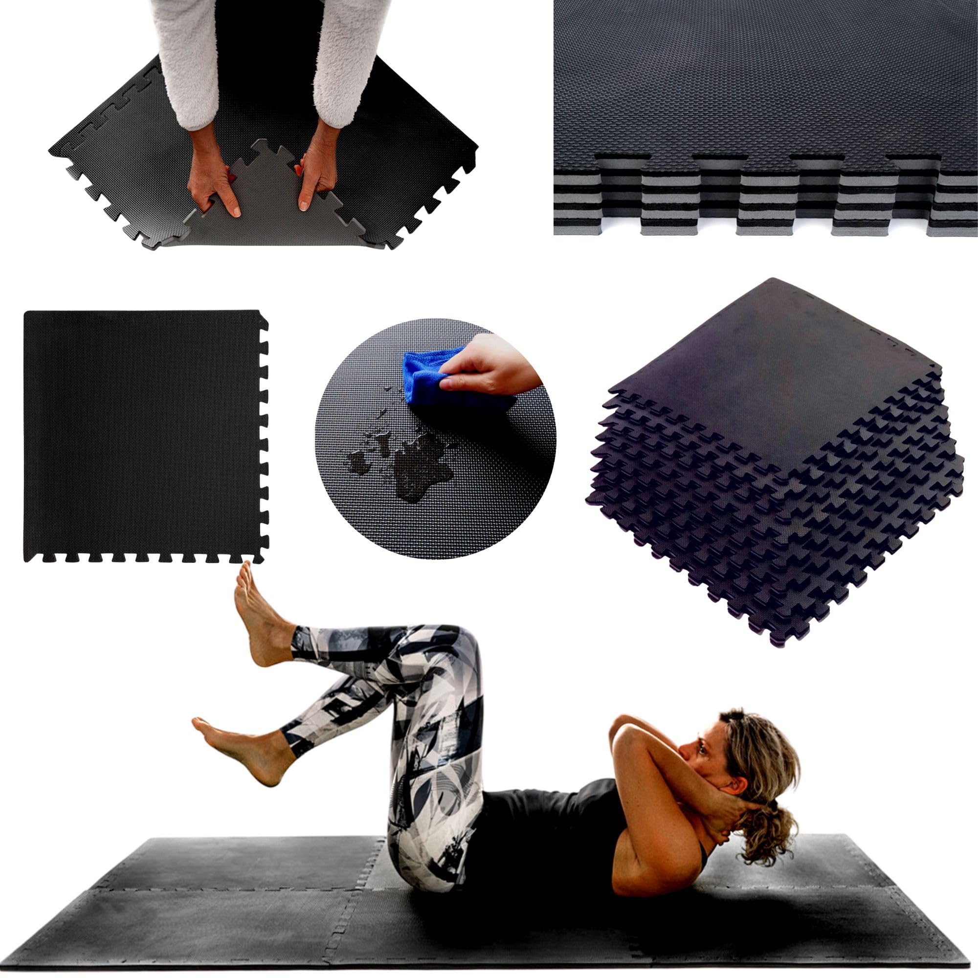 EVA Puzzle 60cm x 60cm x12mm Colchonetas Suelo Para Gimnasio Antideslizante Libre De Toxicos