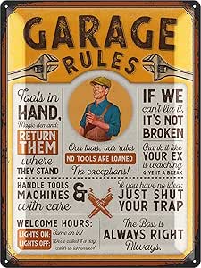 Garage Signs Vintage Man Cave Decor For Men Funny Metal Tin Sign Mens Room Wall Decor Mens Home Decor Little Man Cave Furniture A Man'S Home Is His Castle But His