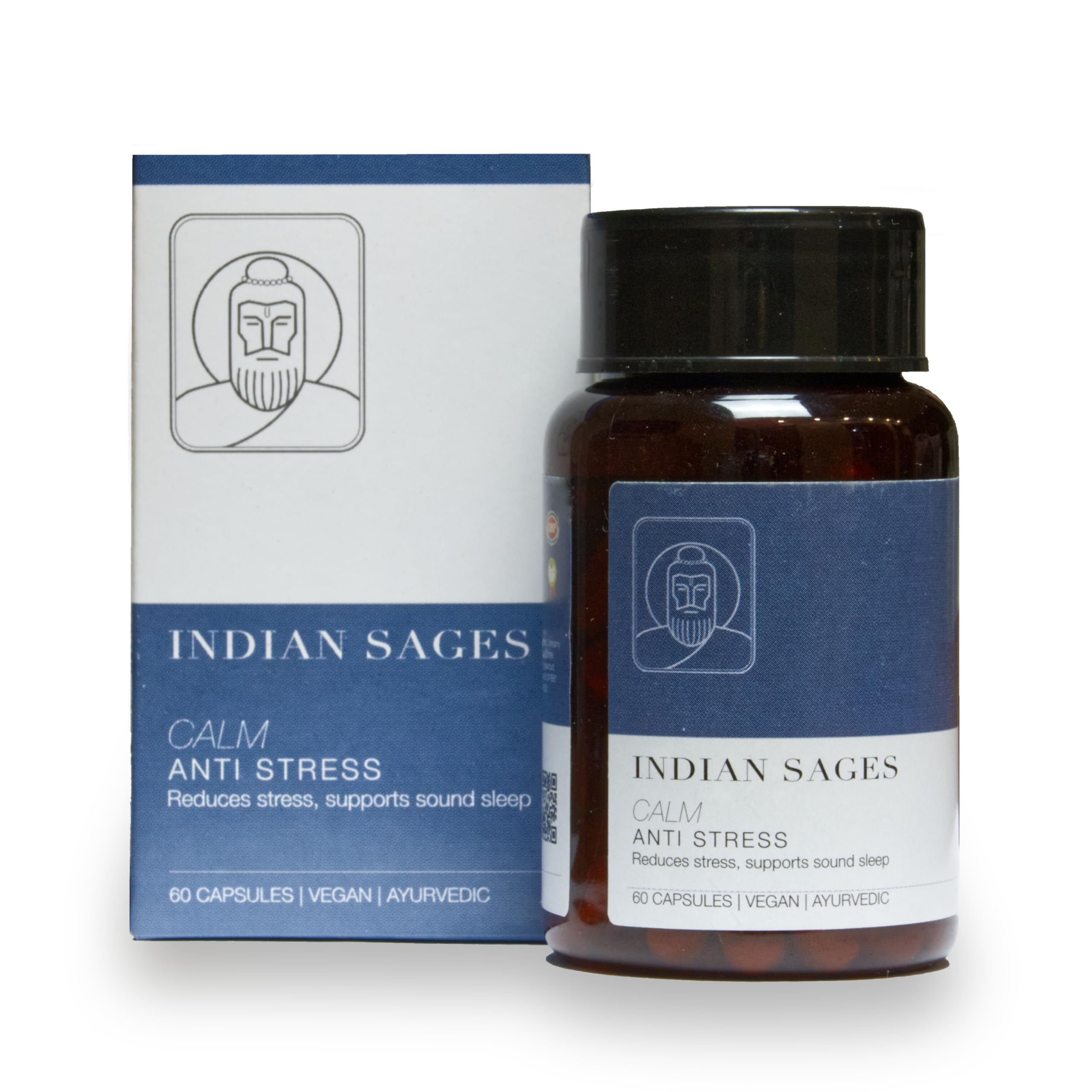 Indian Sages CALM Ashwagandha Anxiety Relief Ayurvedic Capsules - Anti Stress | Organic Ingredients from Himalaya | Ashwagandha and Brahmi | Ideal for men and women with depression | 60 Caps (B0CQYLJTQ2) Amazon Price History, Amazon Price Tracker