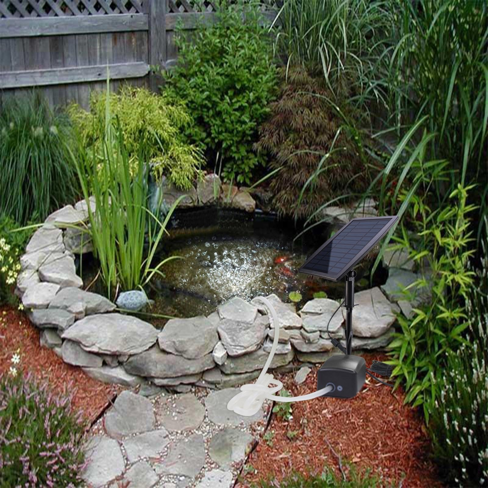 Aérateur de pompe à air pour bassin extérieur, pompe à oxygène solaire avec trois modes, oxygénateur silencieux pour aquarium pour hydroponiques pour la pêche large