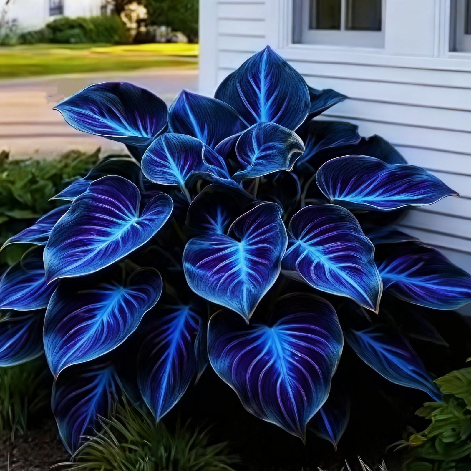 Midnight Blue Heart Hosta Bulbs: Fast-Growing ＆ Shade-Tolerant, Perfect for Garden Borders & Landscapes, Excellent Display -6 Bulbs-F — image 1