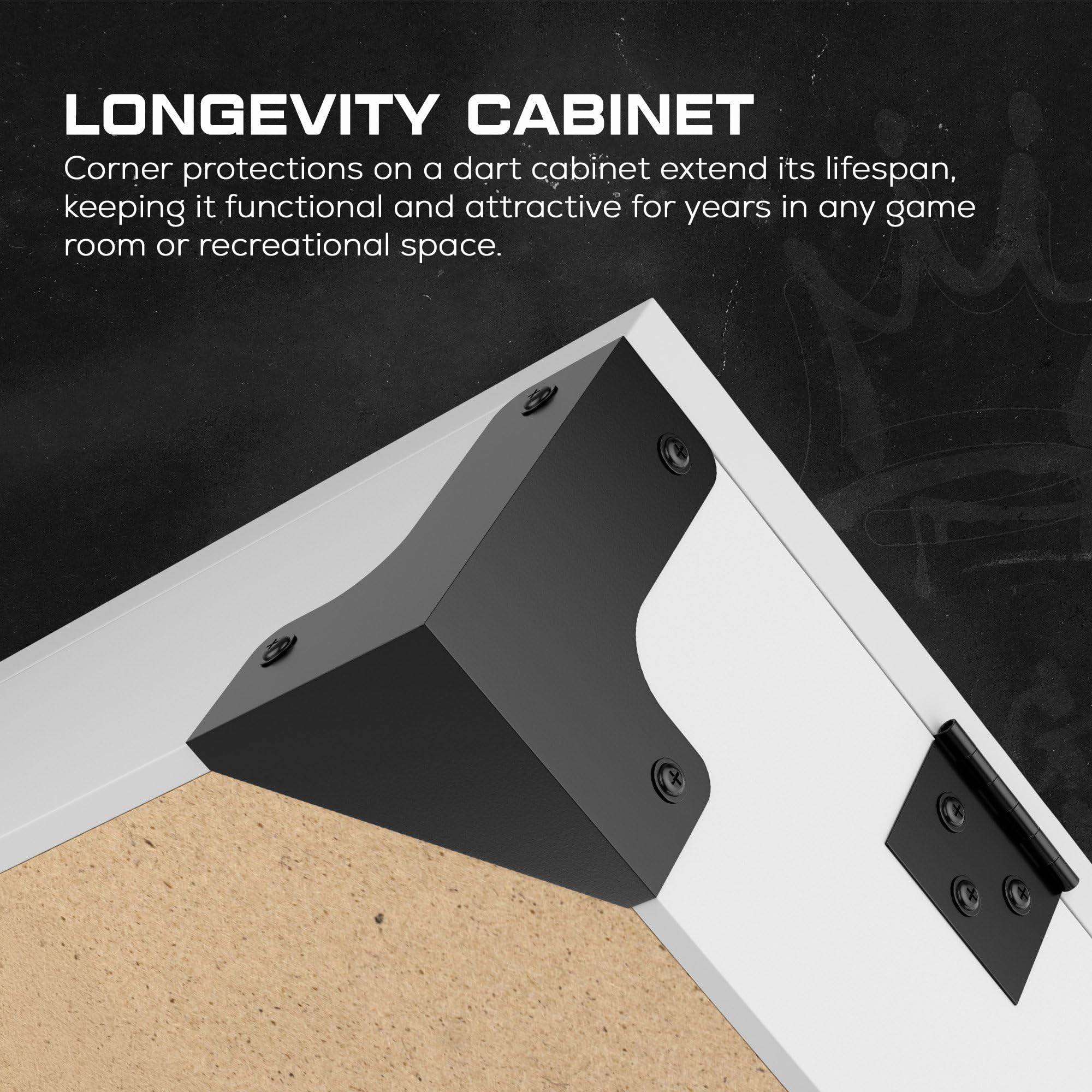 KOTO - Gabinete de Dardos Blanco Plain, Almacenamiento Práctico para Dardos en Casa, con Whiteboards para Llevar la Puntuación