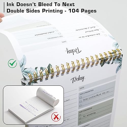 Miniatura 5 de Bloc de notas de tareas pendientes planificador diario de doble cara con 104 páginas para planificación, organizador personal sin fecha de 9.8 x 6.5