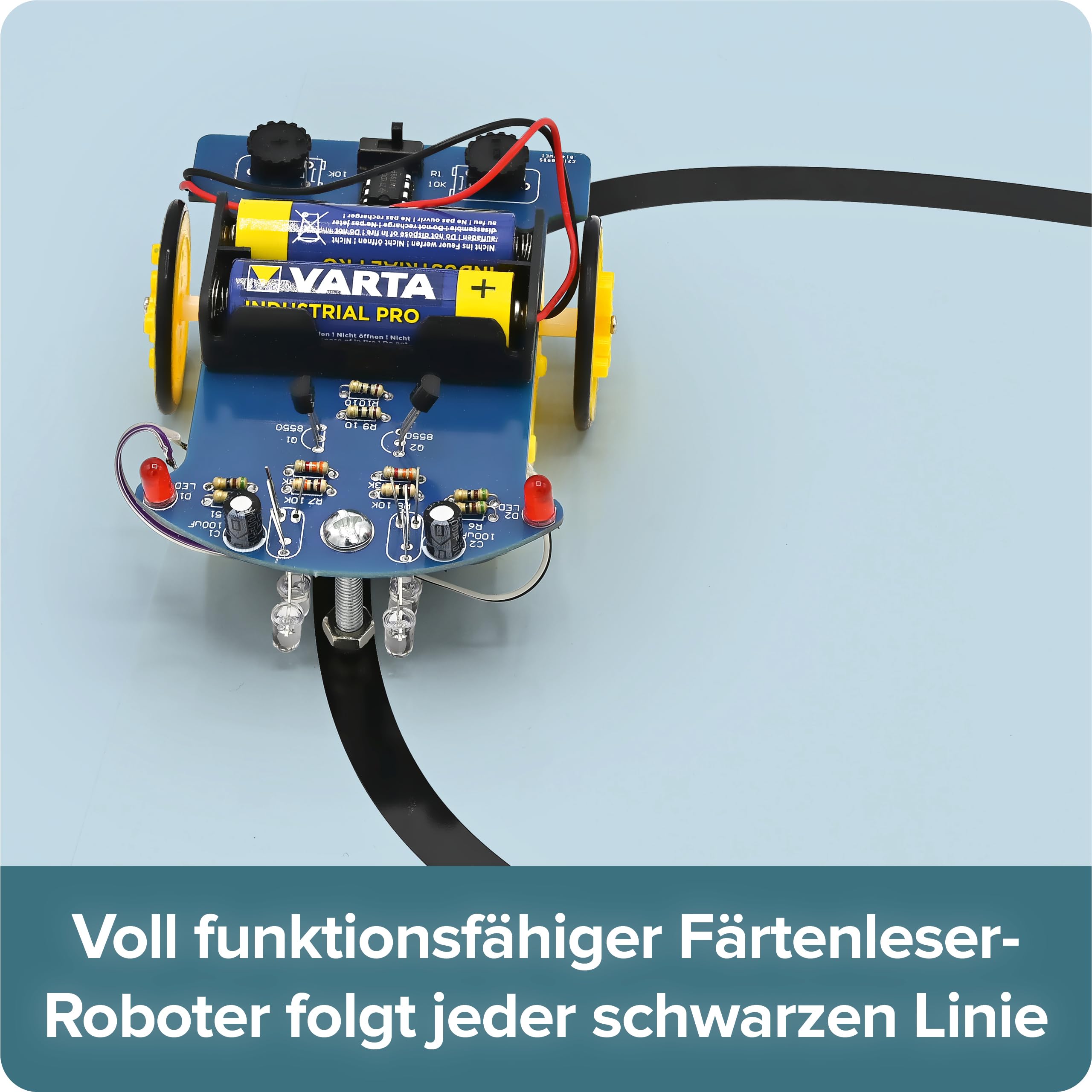 Franzis 67189 - Das große Starterset, die Roboter-Lötwerkstatt, lerne löten und baue deinen eigenen Roboter, inkl. Lötkolben und Handbuch, Mehrfarbig