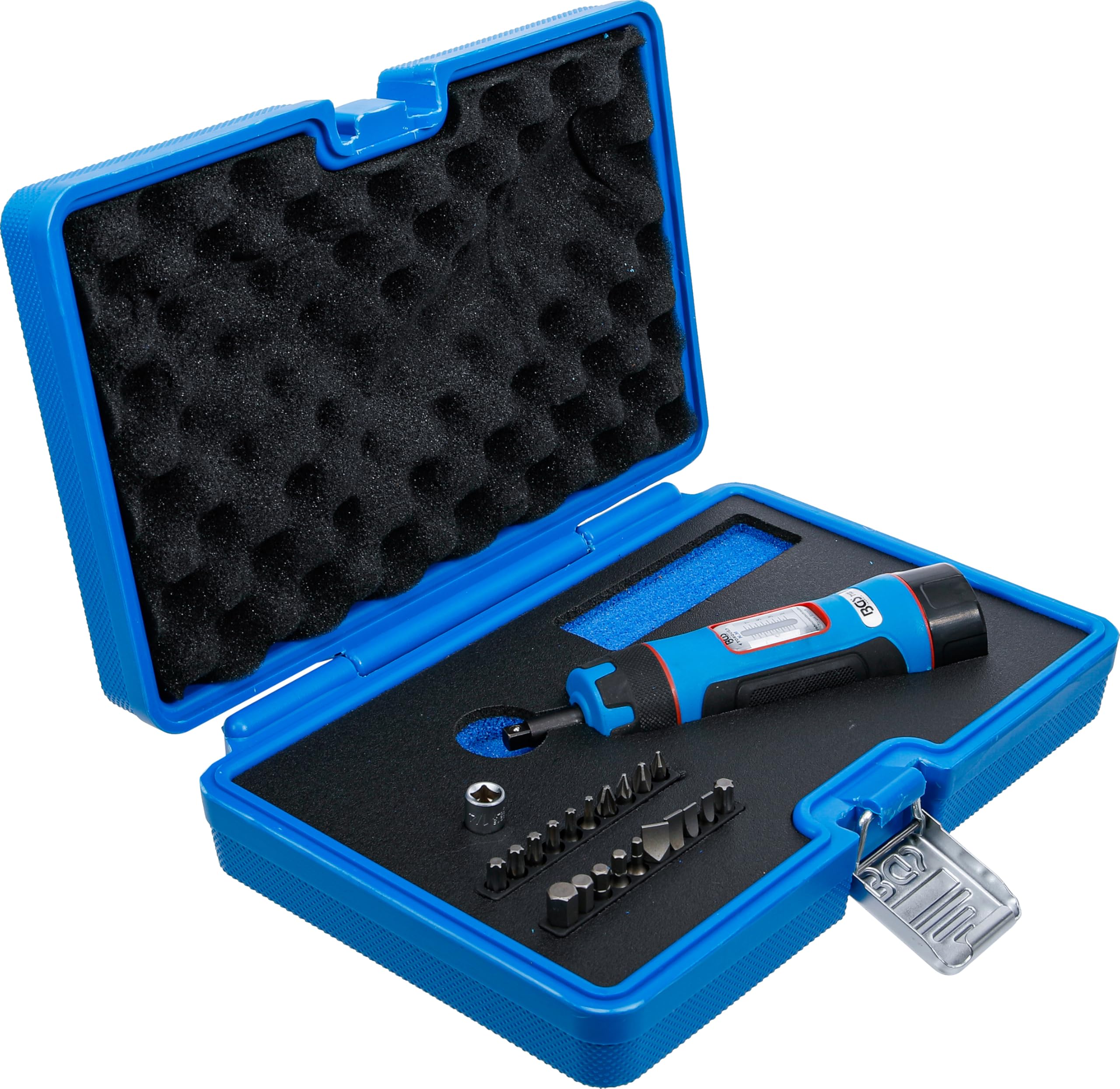 BGS 7123, set di cacciaviti dinamometrici, compatto, con set di punte, attacco quadrato esterno 6,3 mm (1/4"), 1-8 Nm, 22 pezzi