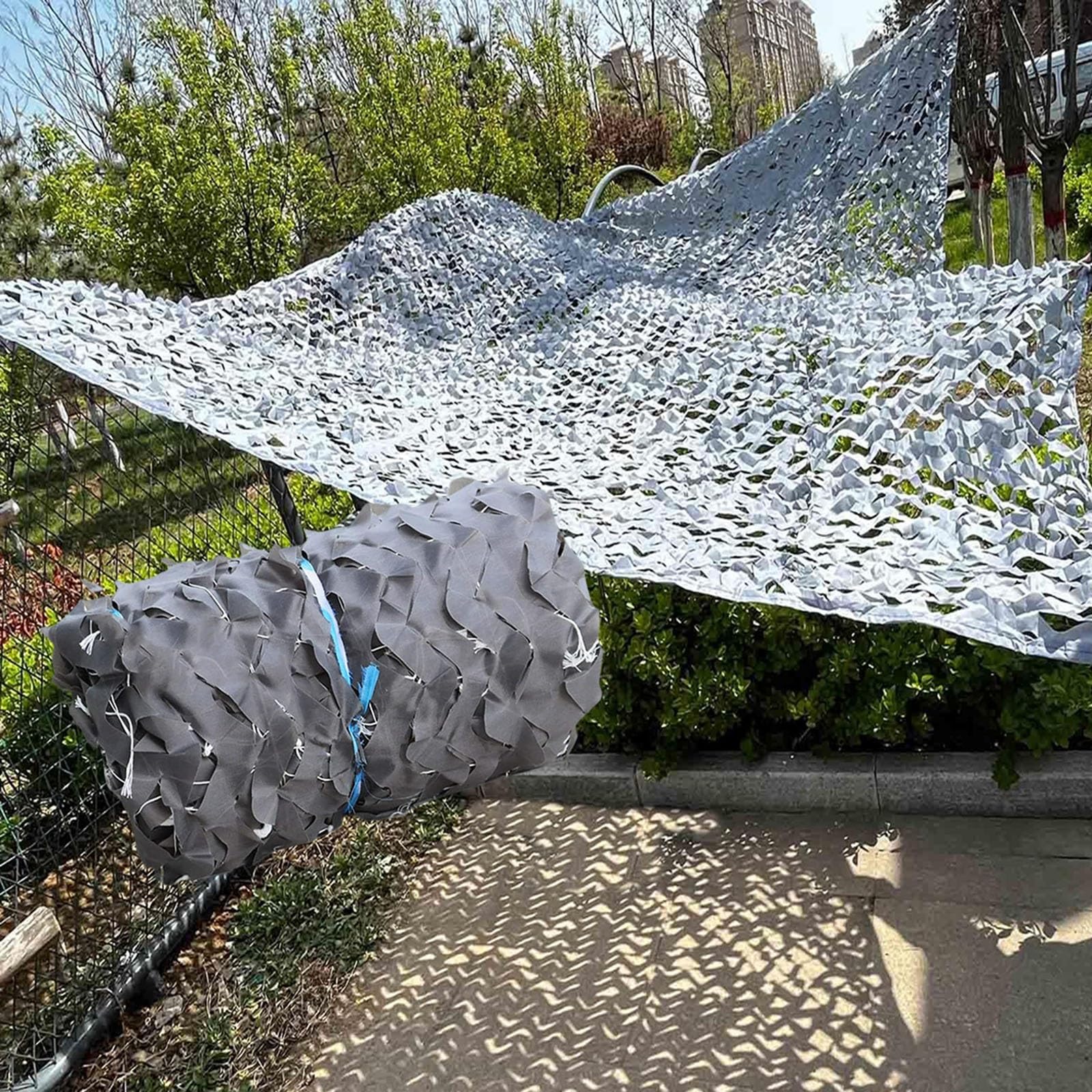 Yjsghrhl One Color Military Camouflage Netting, Grey Sunshade Camo Net 1M 1.5M 2M 4M 8M 12M 16M 18M 20M, Hunting Mesh Nets For Car Cover Army Theme Party Decoration Privacy Screen Camping Hide(1.5X20m)