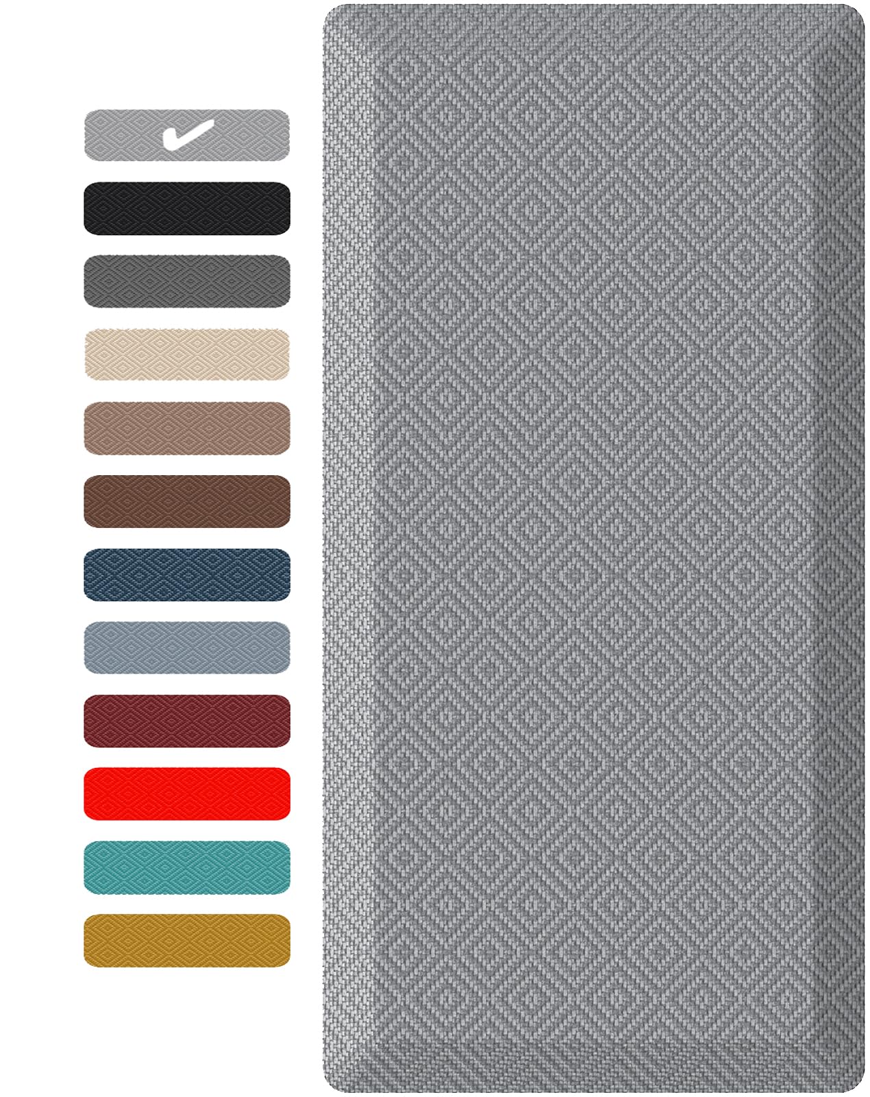 ophanie kitchen mats for floor, 3/4 inch thick kitchen rugs, 20x48 anti fatigue standing cushioned mat, waterproof,comfort ergonomic mat for office, home, sink, grey non-slip bottom
