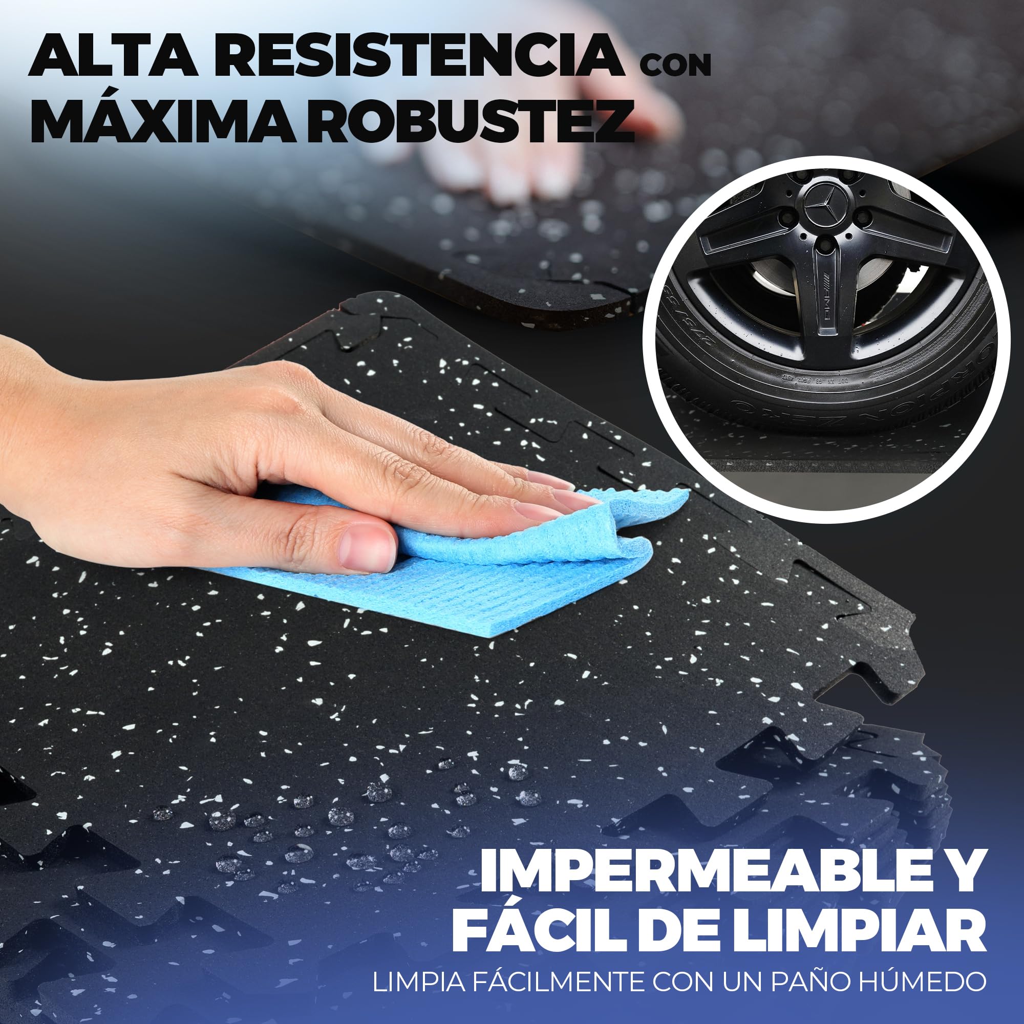 bemaxx Esterilla Fitness Suelo Gimnasio Caucho – Set de 9 Alfombras Puzzle Protector Suelo de Goma