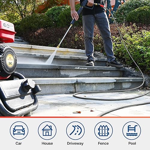 Miniatura 5 de YAMATIC Manguera flexible superior para lavadora a presión de 50 pies y 14 pulgadas, resistente a las torceduras, repuesto para Flexzilla Uberflex