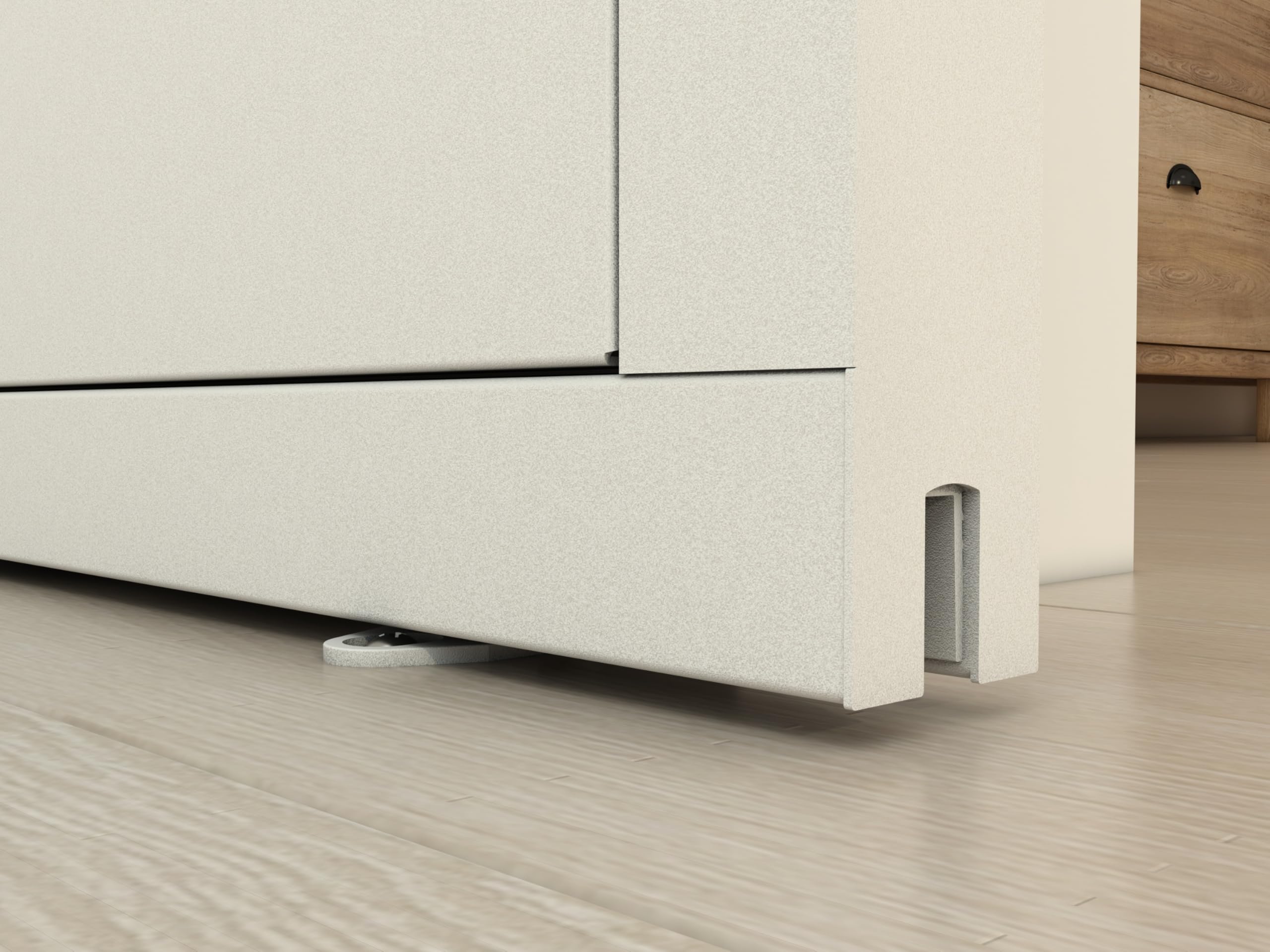 inova Glas-Schiebetür Komplettset klar 900x2150mm Industriestil weiß offene Laufschiene beidseitiger Softclose