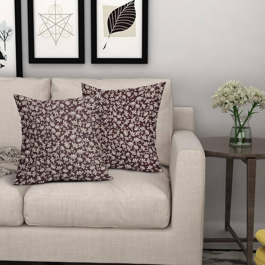 Federa per cuscino 50,8 x 50,8 cm, decorazione vintage, con fiori quadrati in lino, per letto gallery