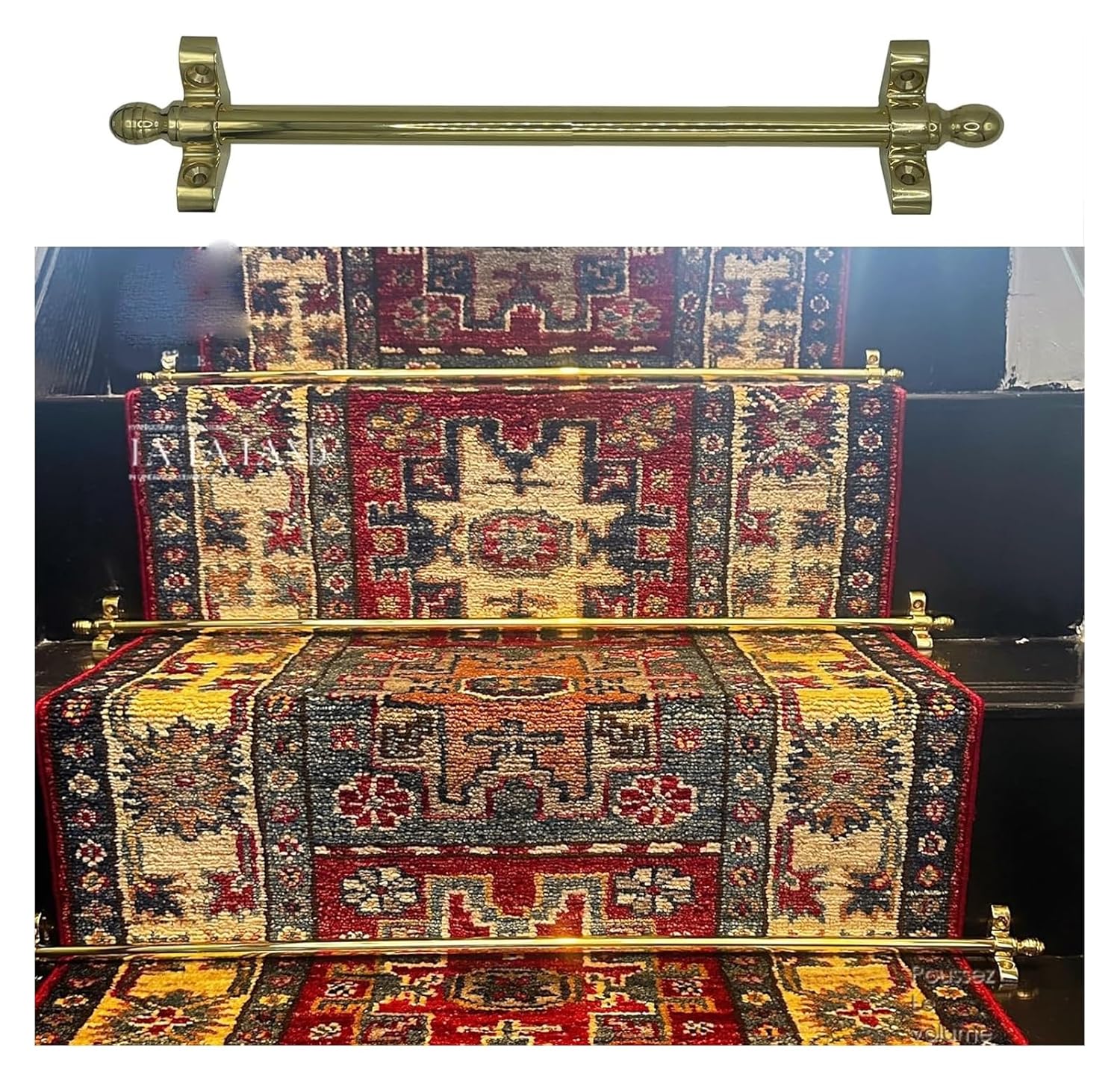 Stair Rods Brass Stair Carpet Rods for Home, Indoor, Stair Runner Rods for Carpet Runners(28in(70cm))