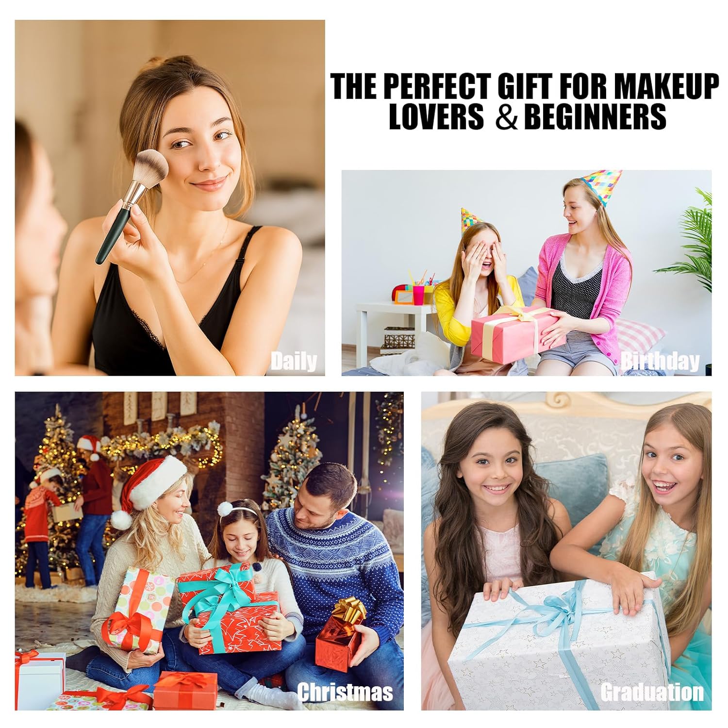 All in One Makeup Kit for Teens, Gifts for Teenagers Girls Women, Professional Makeup Set with Eyeshadow Palette Eyeliner Mascara Face Powder Concealer Foundation Lip Gloss Brush Set False Lash Kit - Image 8