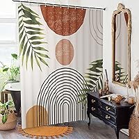 Vista 1 de KIBAGA Hermosa cortina de ducha bohemia para tu baño, una elegante cortina moderna de mediados de siglo de 72 x 84 pulgadas que se adapta