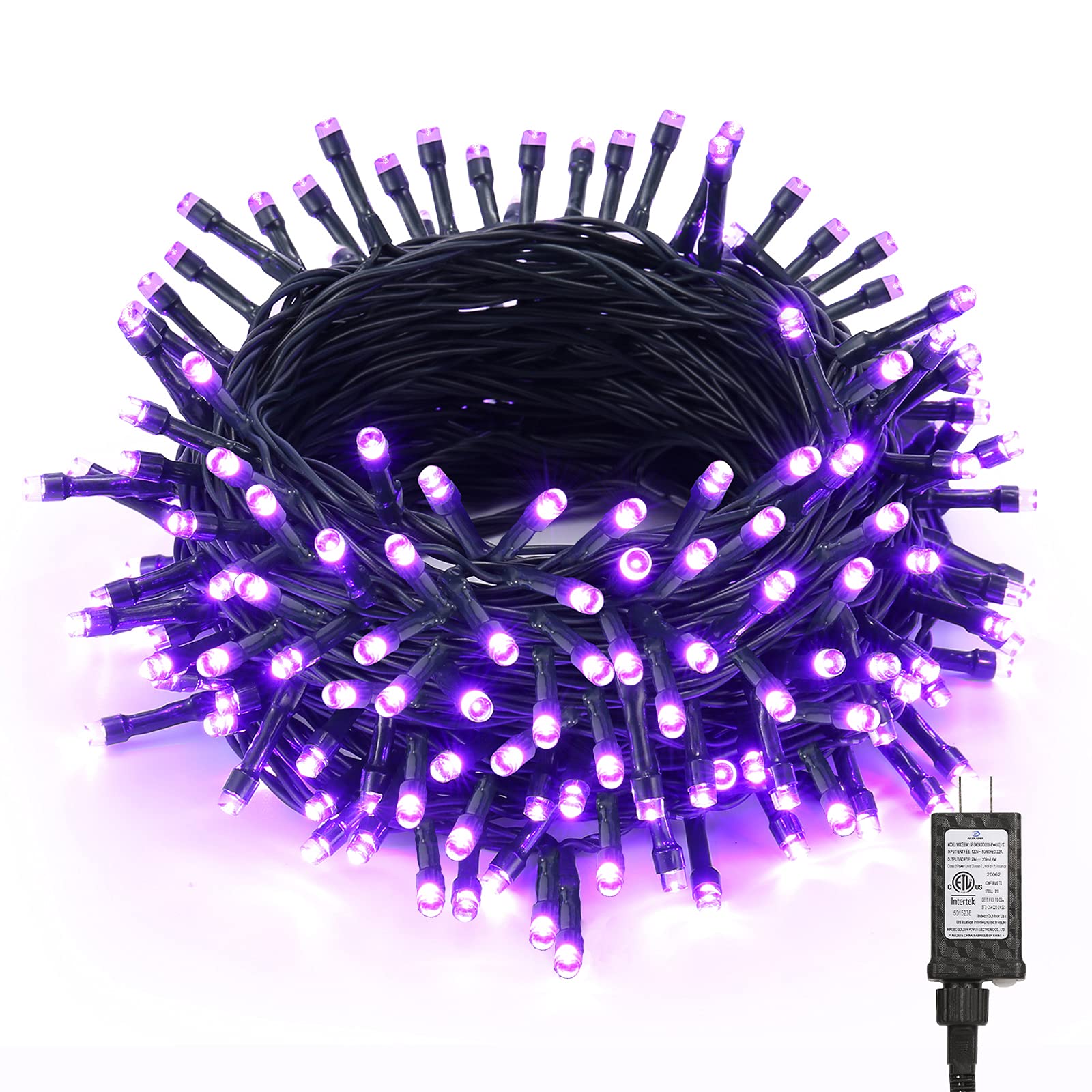 BrizLabs Purple Halloween Lights, 78.74ft 240 LED Purple String Lights with Timer, Plug in Halloween Purple Mini Lights Connectable, Outdoor Waterproof Halloween Tree Lights for Indoor Outside Decor - 240 LED Purple