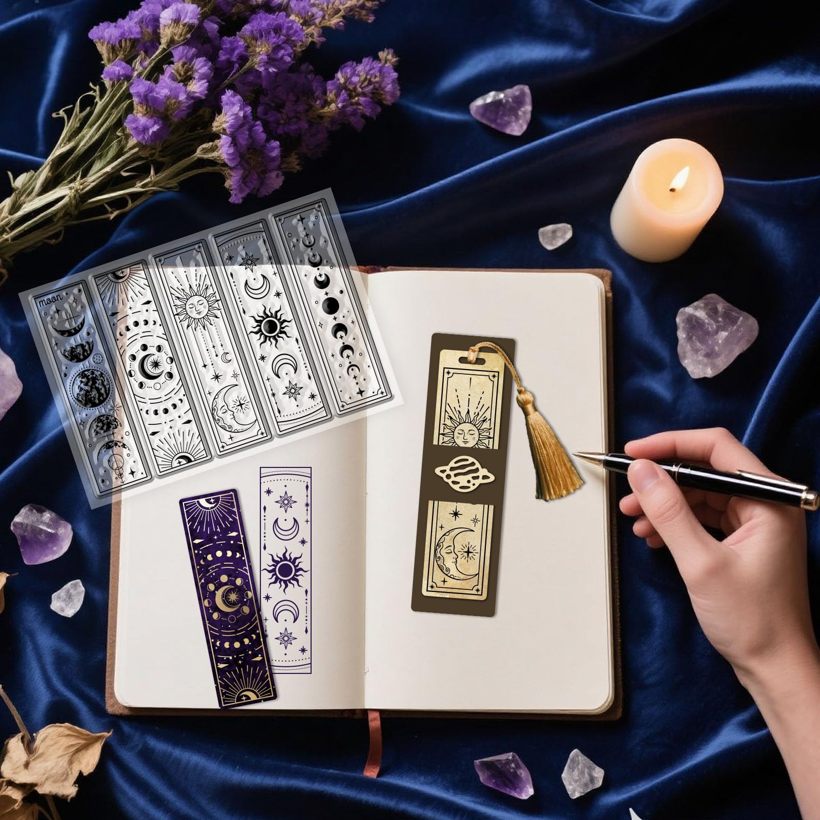 GLOBLELAND Tampons Transparents En Silicone Marque Pages Célestes