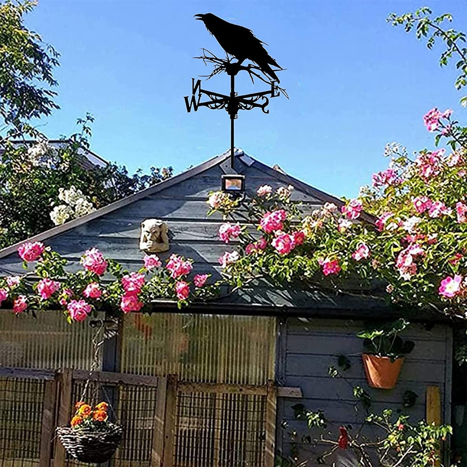 Wetterfahne Tiervögel Metall Wetterfahne Vintage Wetterfahne Windrichtungsanzeiger mit Anti-Rost-Beschichtung für Outdoor Garten Schuppen Scheune Dekoration