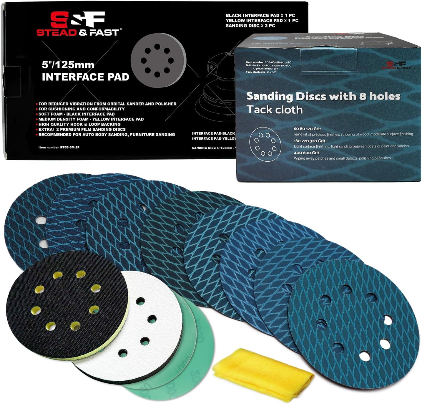 Orbital Sander Foam Pad 5 inch, Foam Sanding Pads for