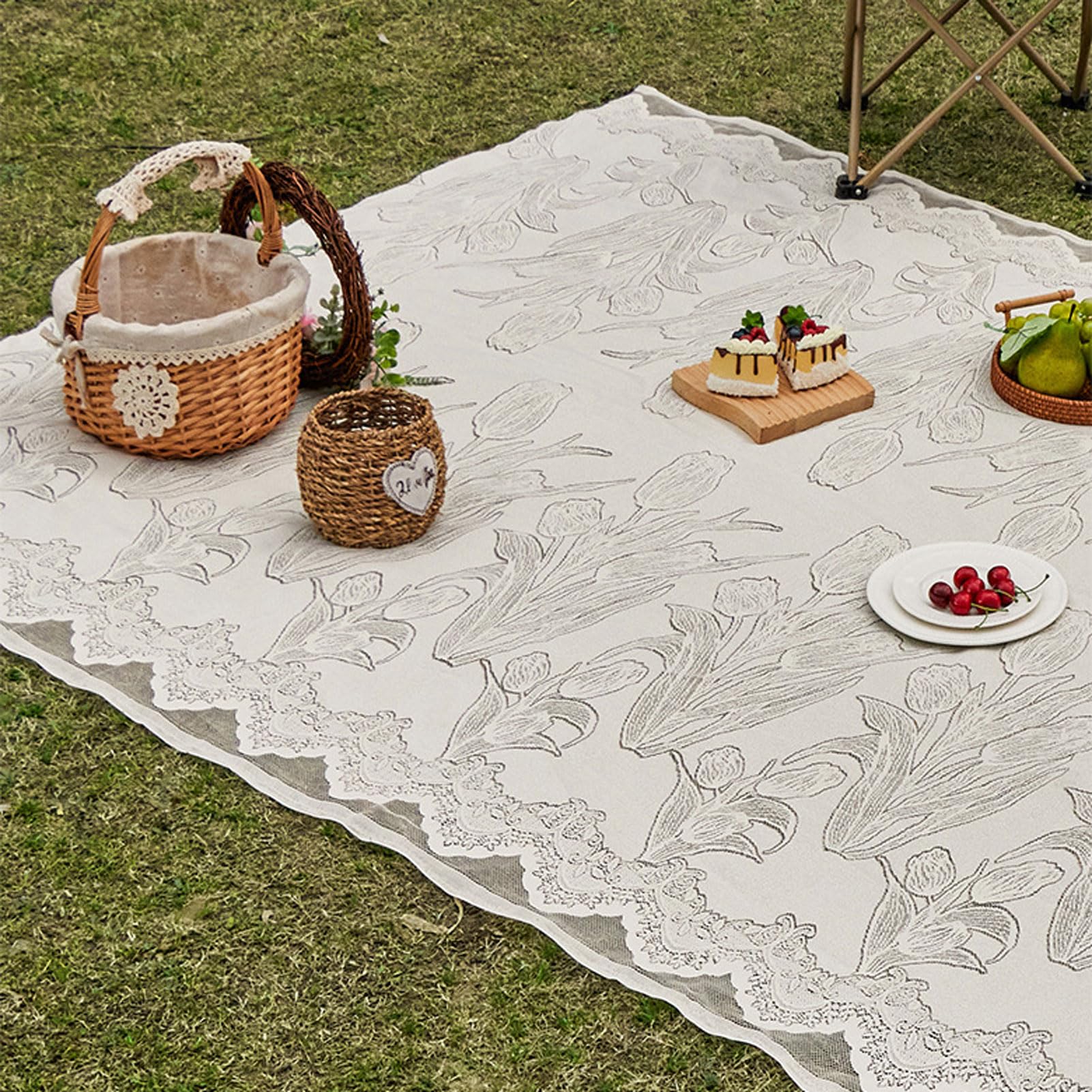 Tapis de Pique-Nique en Dentelle Polyester