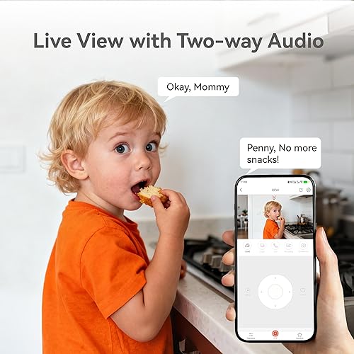 Miniatura 4 de Cámara interior para el hogar, cámara interior de 3 MP sin suscripción, monitor de bebé para pantalla de Google TV, sin tarifa mensual, audio de 2