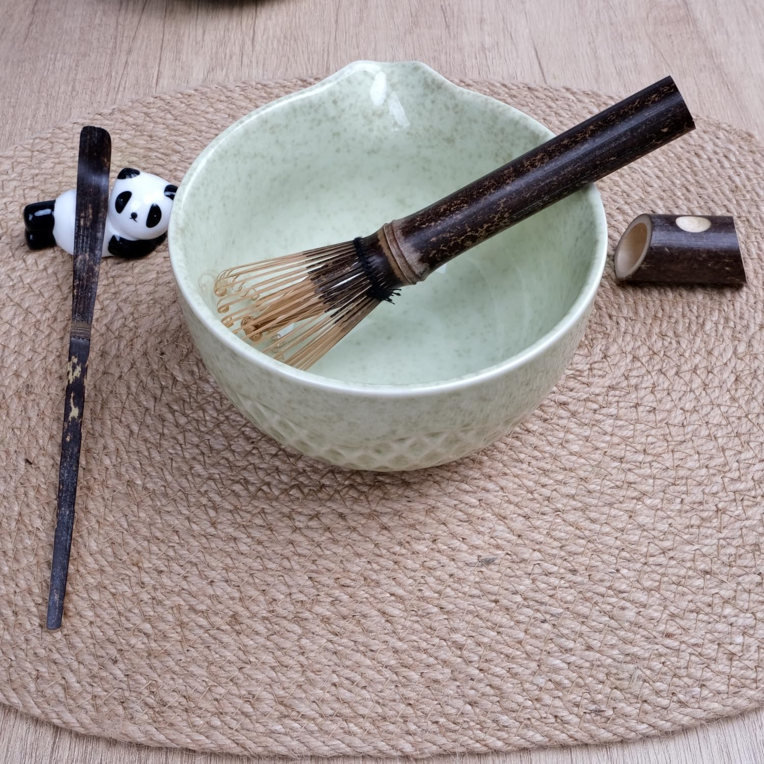 Joyscale Bamboo Matcha Whisk Set, Long Handled Chasen, Scoop(Chashaku), Bamboo Whisk for Matcha Tea, Matcha Chasen(Purple) For Tea Lover Gifts image 5