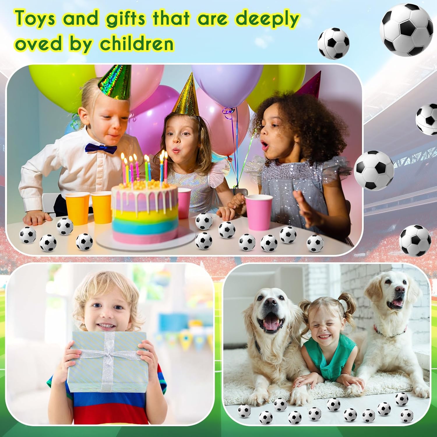 Blulu 48 Pcs Mini Soccer Stress Balls Bulk 1. 6 Inch Small Foam Balls for Kids Stress Relief Relaxation Soccer Party Favors Sport Team Gifts Party Bags Fillers Decoration School Carnival Reward